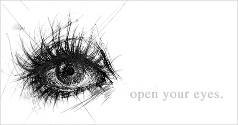 line drawing [ open your eyes. ]